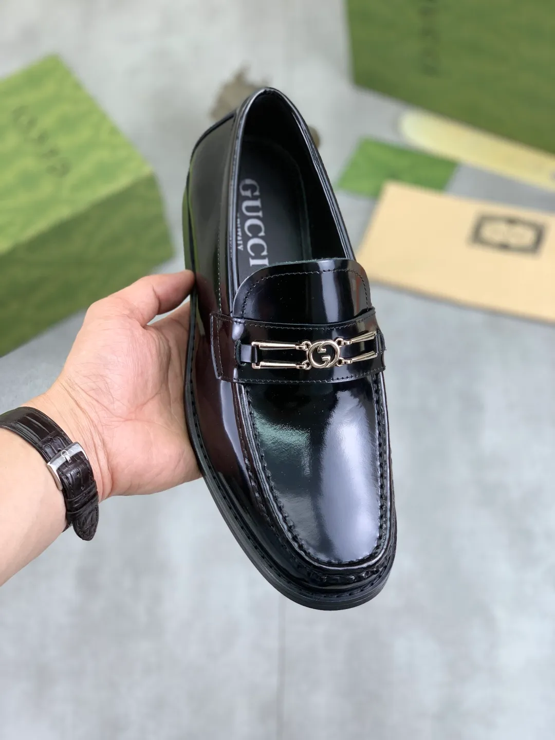 Men's men's shoes 💰P480 [New style] Water-dyed cowhide 💰💎💎💎 [Gucci] GUCCI high-end men's formal business leather shoes, original order 1:1 authentic goods! Original imported high-end open-edge beaded calfskin, original metal buckle, imported first-layer cowhide lining for feet, original outsole, men's shoe size: 38-45, 4️⃣ colors available